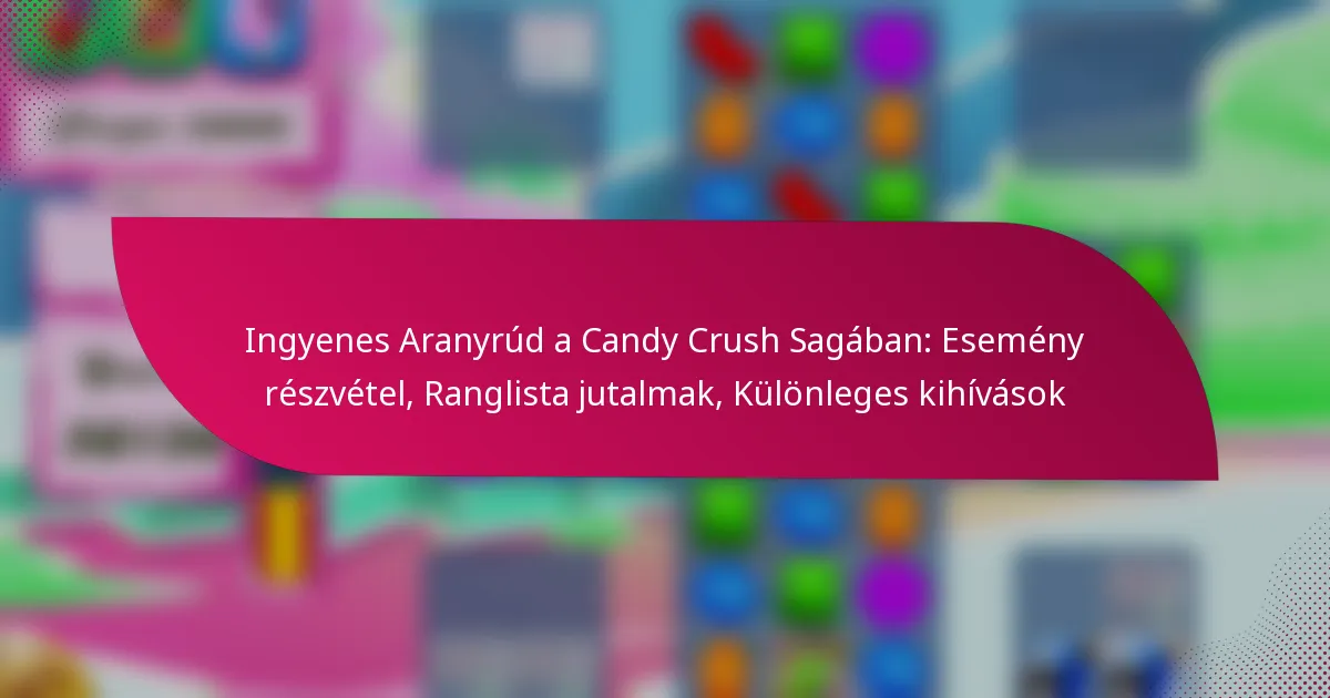 Ingyenes Aranyrúd a Candy Crush Sagában: Esemény részvétel, Ranglista jutalmak, Különleges kihívások