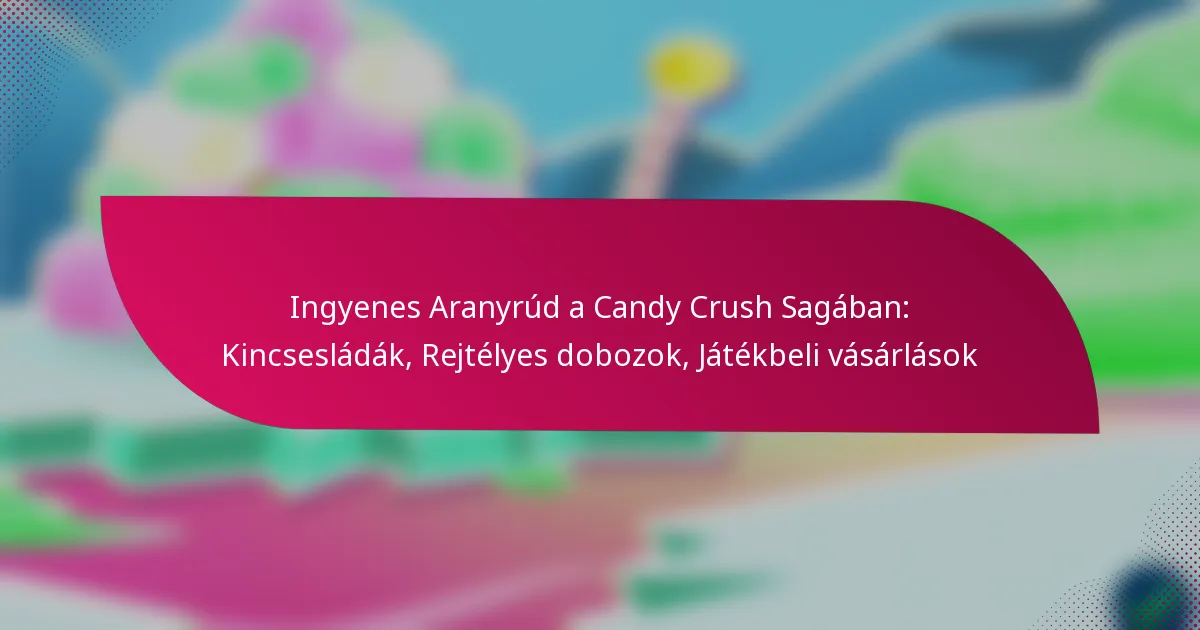 Ingyenes Aranyrúd a Candy Crush Sagában: Kincsesládák, Rejtélyes dobozok, Játékbeli vásárlások