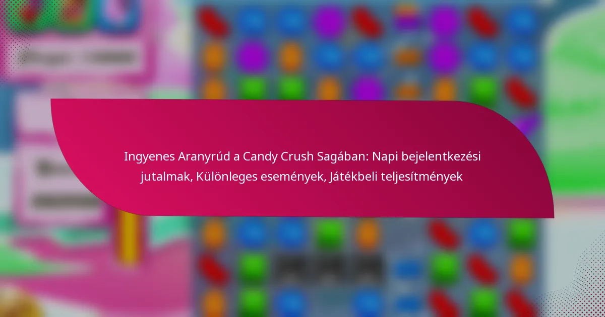 Ingyenes Aranyrúd a Candy Crush Sagában: Napi bejelentkezési jutalmak, Különleges események, Játékbeli teljesítmények