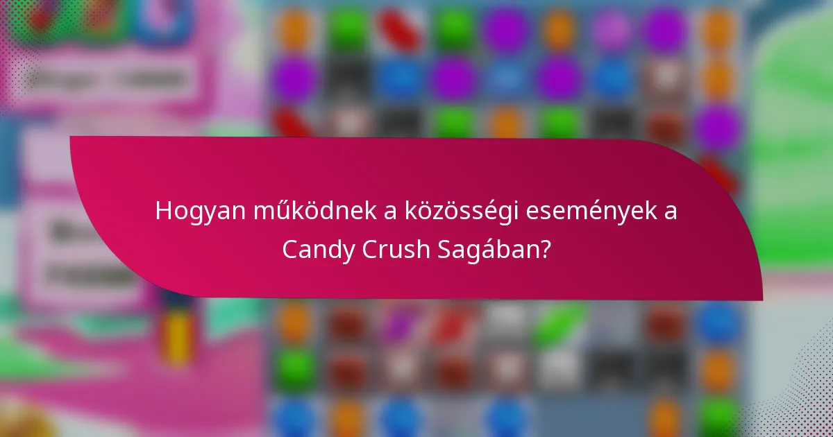 Hogyan működnek a közösségi események a Candy Crush Sagában?