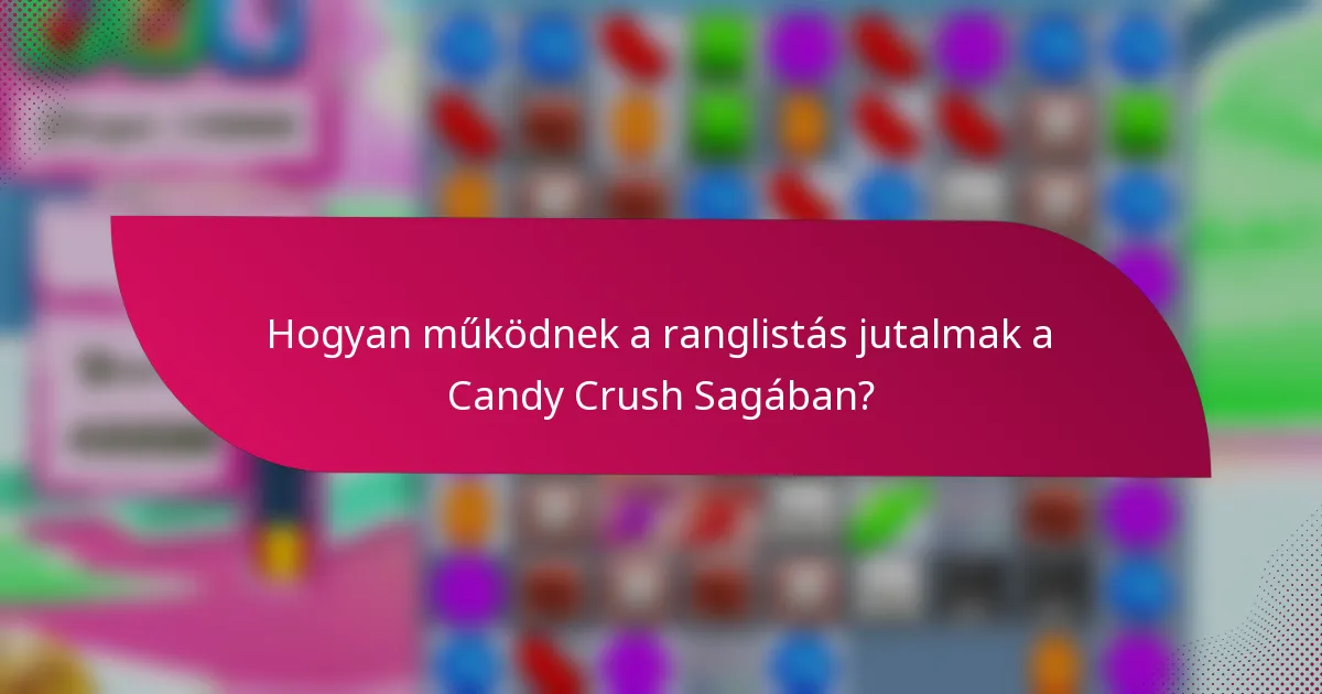 Hogyan működnek a ranglistás jutalmak a Candy Crush Sagában?