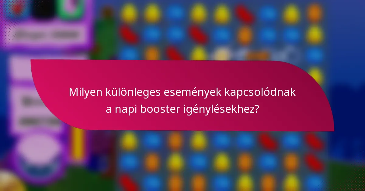 Milyen különleges események kapcsolódnak a napi booster igénylésekhez?