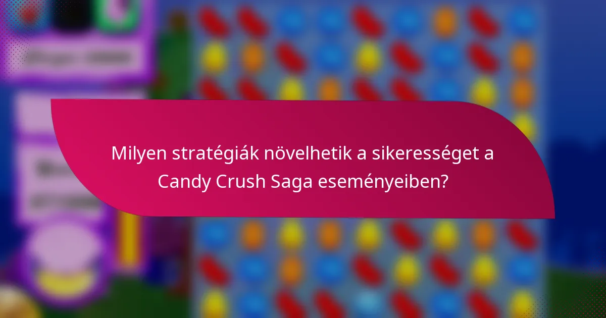 Milyen stratégiák növelhetik a sikerességet a Candy Crush Saga eseményeiben?